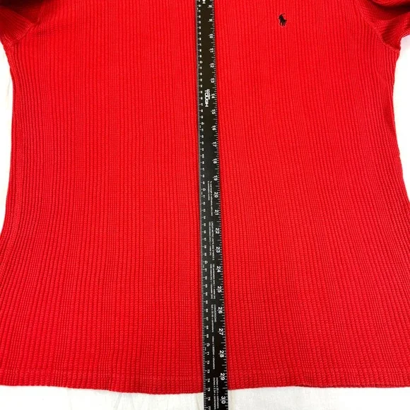 Polo Ralph Lauren Red Waffle Knit Long Sleeve Thermal Shirt X-Large - Picture 13 of 16